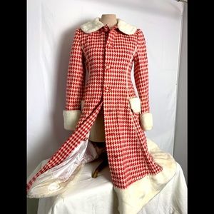 Vintage Red and white checked Coat